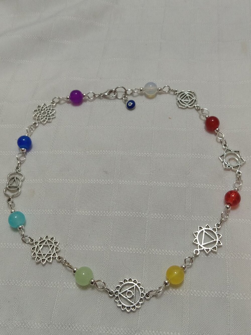 Handmade chakras inspired colored necklace